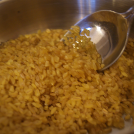 mélanger le boulgour avec du beurre