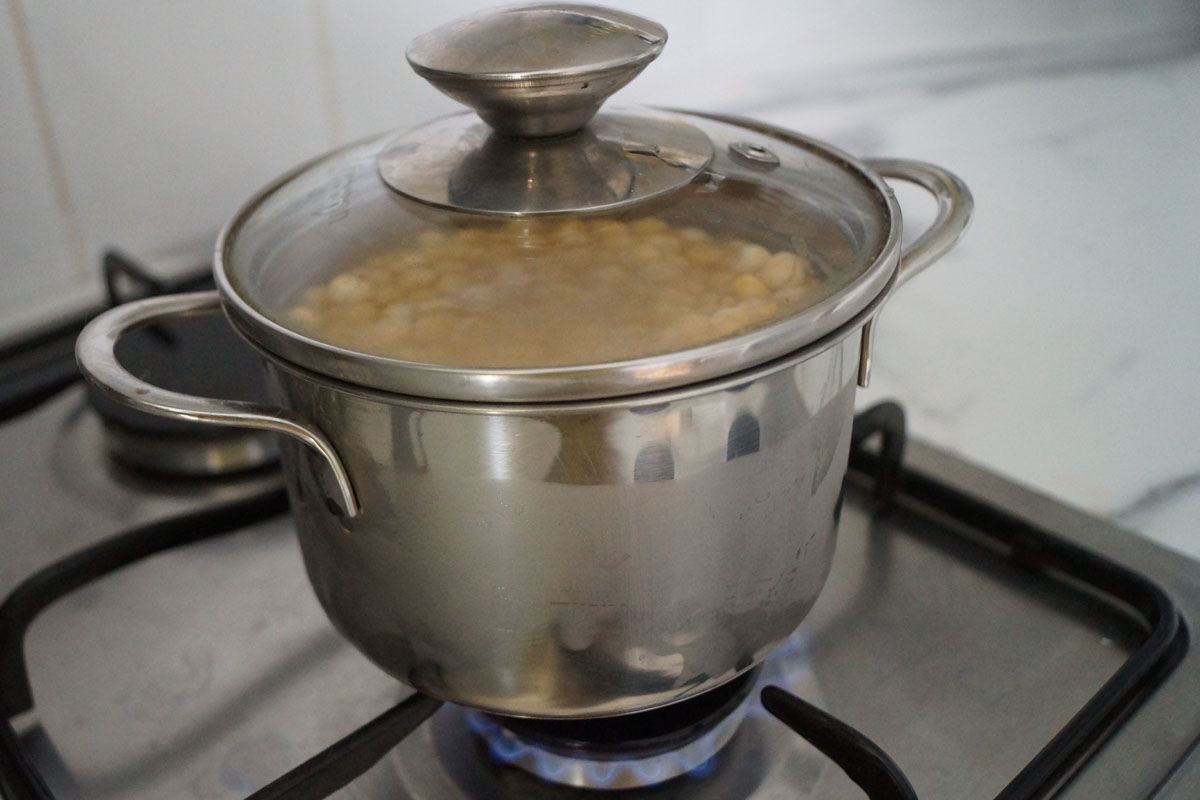 les pois sont bouillis