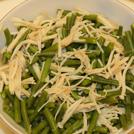 haricots verts avec enoki