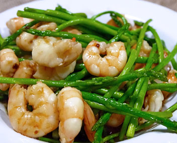 combinaison avec des crevettes